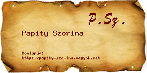 Papity Szorina névjegykártya